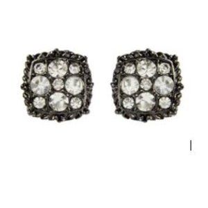 Austrian Crystal & Gunmetal Portofino Stud Earring